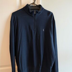 Ralph Lauren Dark Blue Quarter Zip-Up Sweater